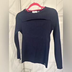 Calvin Klein Dark Blue Long Sleeve Knit Top – Size S